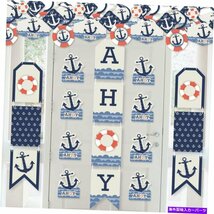 Ahoy-航海 - 壁とドアの吊り下げ装飾 - パーティールームの装飾キットAhoy - Nautical - Wall & Door Hanging Decor - Party Room Decorat_画像3