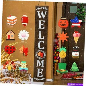 Jetecの玄関の歓迎の標識垂直方向の垂直方向の歓迎の兆候Jetec Welcome Sign for Front Door Hanging Vertical Welcome Sign for Front Po