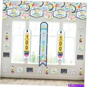 学校の100日目 - 壁とドアの吊り装飾 - 100日間の部屋の装飾キットHappy 100th Day of School - Wall & Door Hanging Decor - 100 Days Ro