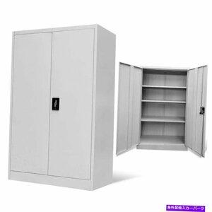 メタルスチールストレージキャビネット3棚2ドアホームオフィスロック可能なファイルキャビネットMetal Steel Storage Cabinet 3 Shelves 2