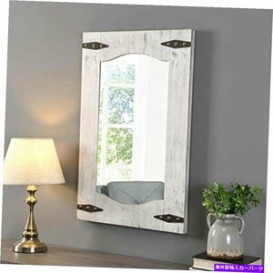 納屋のドアウォールミラー33.5 h x 21.5 wタン/アイボリーBarn Door Wall Mirror 33.5h X 21.5w Tan/ivory