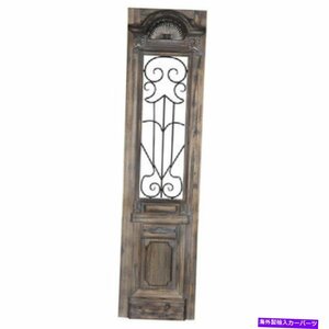 素朴な木製ドアメタルスクロール壁の装飾堂々と華やかな華やかなL-66 W-16Rustic Wood Door Metal Scrolls Wall Decor Regal Ornate Flo
