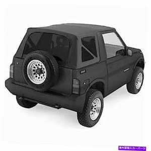 1988-1994スズキサイドキックジオトラッカーソフトトップブラック付き窓付き1988-1994 Suzuki Sidekick Geo Tracker Soft Top Black with