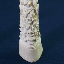細密彫刻 インドネシア バリ 骨製 聖獣と女神像 オブジェ 置物 アジアン エスニック インテリア ◆828f07_画像3