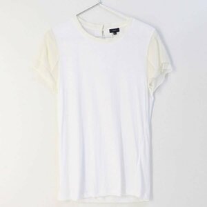 JOSEPH シフォン袖 半袖Tシャツ Mサイズ 白 ホワイト レディース ジョセフ オンワード樫山★828v08