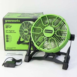  beautiful goods! green Works 24V rechargeable portable fan [ battery lack of ]PAG401 air flow 5 -step top and bottom 360° rotation small size electric fan *838v05