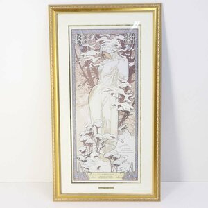 Art hand Auction Alphonse Mucha Four Seasons Winter Print Poster Frame Framed Approx. 50 x 89 cm Art Collection House ★ 839v14, Artwork, Painting, others