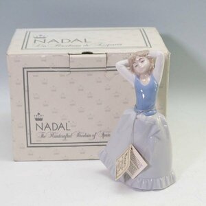 スペイン製 NADAL ナダル 少女 フィギュリン 高さ18.5cm 陶器製 人形 置物 リヤドロ姉妹ブランド◆828f02