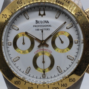 【BULOVA】PROFESSIONAL CHRONOGRAPH 93171 10ATM STAINLESS STEEL 中古品時計 電池交換済み 24.5.10の画像8