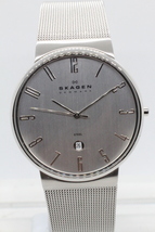 【SKAGEN】355XLSS SLIM JAPAN QUARTZ MOV`T 3ATM ALL STAINLESS STEEL 中古品時計 電池交換済み 24.5.16_画像5