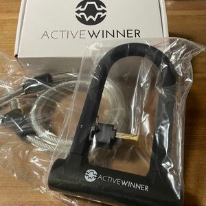 ACTIVE WINNER U字ロック 盗難防止用 自転車 鍵　ワイヤー付き　未使用品