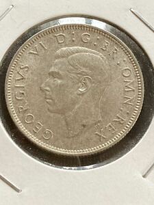 『未使用』1946年 イギリス 英国 フローリン 銀貨 国王 ジョージ6世（検索 外国 記念 帝国 ポンド シリング ユーロ 古銭 コイン 欧州