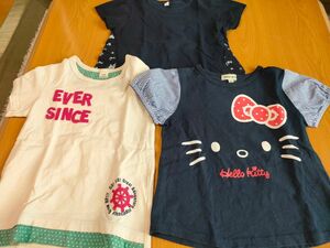 半袖Tシャツ　3枚　ハローキティ他　110