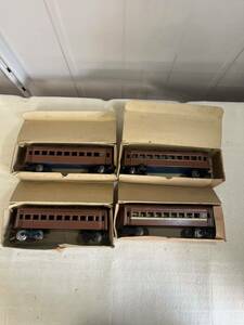  details unknown O gauge passenger car 4 point set railroad model steam locomotiv Showa Retro retro case attaching operation not yet verification present condition goods 