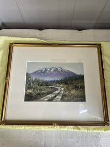 Art hand Auction [Genuine] Autumn Wooden Path by Masamichi Karasawa, pastel painting, landscape painting, framed, artwork, art collection, wall hanging, interior, case, bag included, current condition, Painting, Oil painting, Nature, Landscape painting