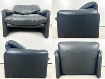 B）Cassina/カッシーナ ■マラルンガ 一人掛けソファ■本革■ブラック■ヴィコ マジストレッティ_画像2