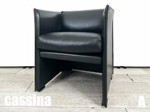 A)cassina/カッシーナ■402 WISKEY / ウィスキー ソファ■総本革■黒■マリオ・ベリニーニ☆_画像1