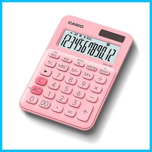 【特価セール】MW-C20C-PK-N ミニジャストタイプ 12桁 ペールピンク カラフル電卓 カシオ