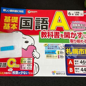 あー065 基礎基本 国語A ６年 1学期 前期 教育同人社 スヌーピー 問題集 プリント 学習 ドリル 小学生 テキスト テスト用紙 文章問題※7