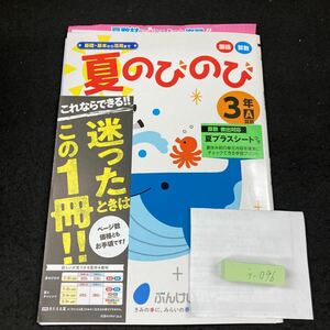 うー096 夏のびのび 基礎・基本から活用まで 3年 ぶんけい 問題集 プリント 学習 ドリル 小学生 国語 算数 テスト用紙 教材 文章問題※7