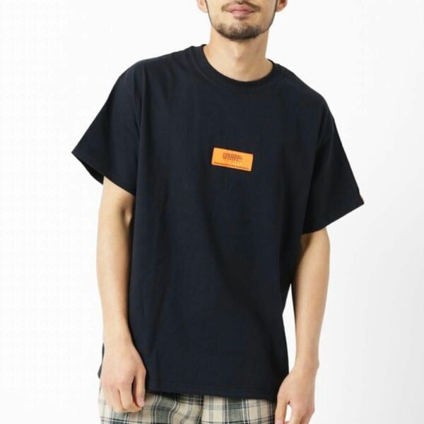 sale3980↓ 【M】ユニバーサルオーバーオール センターボックスロゴTシャツ