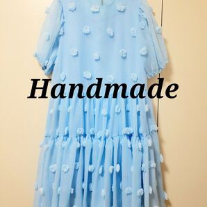 【先着即決限定特別価格!】新品限定1点物☆Boutique ハンドメド 豪華 シースルー ティアード ワンピース 入手困難