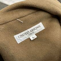 DD■ 保温性抜群 '洗礼されたデザイン' UNITED ARROWS ユナイテッドアローズ WOOL 比翼 ジップアップ 中綿 コート L メンズ 上着 アウター _画像6