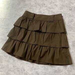 YY ▼ 洗練されたデザイン!! '履き心地抜群' BURBERRY BLUELABEL バーバリーブルーレーベル ひざ丈 レイヤード スカート size:38 brown