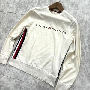 LL ＊ 19AW '着心地抜群' TOMMY HILFIGER トミーヒルフィガー 長袖 ロゴプリント STRETCH スウェット トレーナー M メンズ トップス