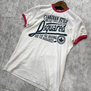 1円~ ＊ 14SS イタリア製 国内正規品 'ラグジュアリーウェア' DSQUARED2 ディースクエアード 半袖 プリント Tシャツ / カットソー M メンズ