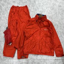 JJ＊ 保存袋付き アウトドア '希少 90's ビンテージ' mont-bell モンベル GORE-TEX ゴアテックス 高品質 レインウェア 上下 セットアップ L_画像1