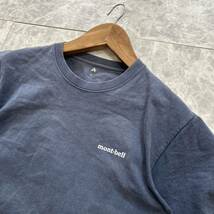 VV ■ アウトドア '人気モデル' mont-bell モンベル 半袖 クルーネック Tシャツ / カットソー sizeL メンズ 紳士服 トップス 古着 NAVY_画像4