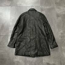 SS ☆良品/ 高級感溢れる!! '洗練されたデザイン' REMY 本革 レザー コート size:S メンズ アウター BLK 黒 _画像3