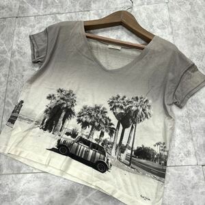 W ＊ 日本製 '人気シルエット' Paul Smith ポールスミス 半袖 プリント Vネック Tシャツ / カットソー M レディース 婦人服 トップス