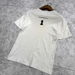 X ■ 日本製 '高級感溢れる' EMPORIO ARMANI エンポリオアルマーニ 半袖 COTTON Tシャツ / カットソー L メンズ 紳士服 トップス 古着 