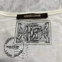 X■ イタリア製 '高級ラグジュアリー服' roberto cavalli ロベルトカヴァリ 半袖 プリント Uネック Tシャツ / カットソー 38 トップス 古着_画像5