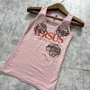 1円~ ＊ 13SS イタリア製 国内正規品 VERSUS VERSACE ヴェルサーチ 花柄 ロゴプリント タンクトップ / ノースリーブ XS レディース