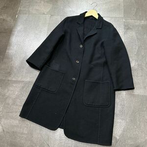 KK ■ イタリア製 '高級感溢れる' HERNO ヘルノ 高品質 WOOL 薄手 ロングコート size40 着心地抜群 レディース 婦人服 アウター 古着 NAVY