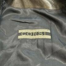 QQQ ■ イタリア製 '極上レザー使用' CORSI コルシ 本革 LEATHER 肉厚 ジップアップ コート size48 上着 メンズ 紳士服 アウター 古着 _画像5