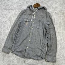 JJ ■ 国内正規品 '人気モデル' DIESEL ディーゼル 長袖 COTTON フード付き ボタンシャツ / パーカー sizeM メンズ 紳士服 トップス 古着 _画像1