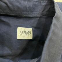 YY ■ 古着 '高級感溢れる' ARMANI COLLEZIONI アルマーニ コレッツォーニ 長袖 COTTON ボタンシャツ size41/16 紳士服 トップス NAVY _画像5