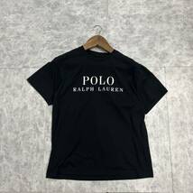 YY ■ 古着 '人気モデル' Polo Ralph Lauren ポロラルフローレン 半袖 COTTON ロゴ入り Tシャツ / カットソー L 婦人服 トップス BLACK_画像2