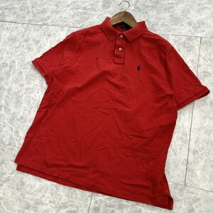 N ■ 古着 人気 ポニー刺繍' Polo Ralph Lauren ポロラルフローレン 半袖 COTTON 鹿の子 ポロシャツ 大きいサイズ XL 紳士服 トップス 