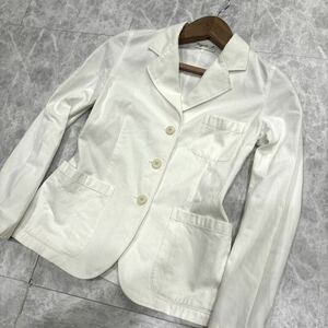 X * made in Japan ' refined Silhouette ' agnes b. Agnes B fine quality cotton material tailored jacket woman clothes lady's outer WHITE