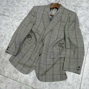 G ■ 日本製 '洗礼されたデザイン' DAKS LONDON ダックス WOOL × SILK チェック柄 テーラードジャケット 100BE6 紳士服 アウター 古着 