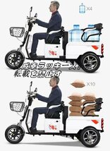 強くお勧め 高齢者向けの電動三輪車 家庭用 三輪車レジャー旅行ショッピング通勤用 F1161_画像6