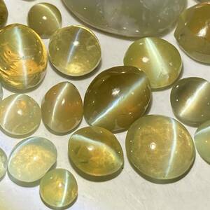 〔天然クリソベリルキャッツアイおまとめ50ct〕m ルース 裸石 猫目石 cats eye 宝石 ジュエリー chrysoberyl 