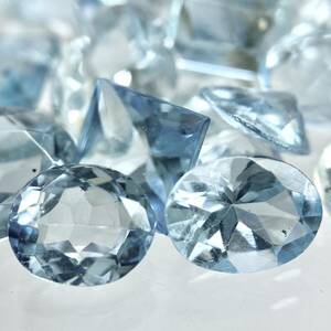 〔天然アクアマリンおまとめ 50ct〕m ルース 裸石 宝石 ジュエリー jewelry aquamarine ベリル 