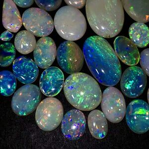 遊色効果!!(天然オパールおまとめ)m 100ct ルース 裸石 宝石 ジュエリー jewelry opal 遊色 water fire white i①