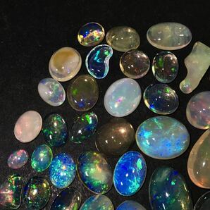 遊色効果!!(天然オパールおまとめ)m 100ct ルース 裸石 宝石 ジュエリー jewelry opal 遊色 water fire white iの画像2